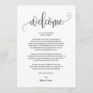 Cartão de Boas-vindas e Itinerário do Modern Weddi
