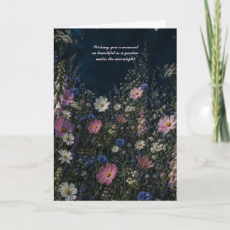 Cartão de Boas-Vindas Floral Noturno Cosmos Escuro