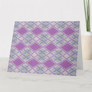 CARTÃO DE BOAS-VINDAS GRANDE DE MALHA ARGYLE LILÁS