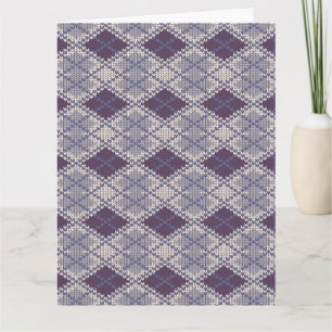 CARTÃO DE BOAS-VINDAS GRANDE DE MALHA PLUM ARGYLE