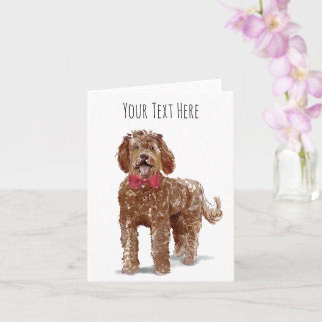 Cartão de Boas-vindas Labradoodle Personalizado (Orquídea)
