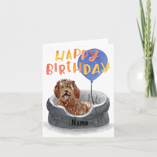 Cartão de Boas-vindas Labradoodle Personalizado (Frente)