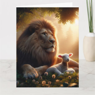 CARTÃO DE BOAS-VINDAS LION & LAMB EM BRANCO