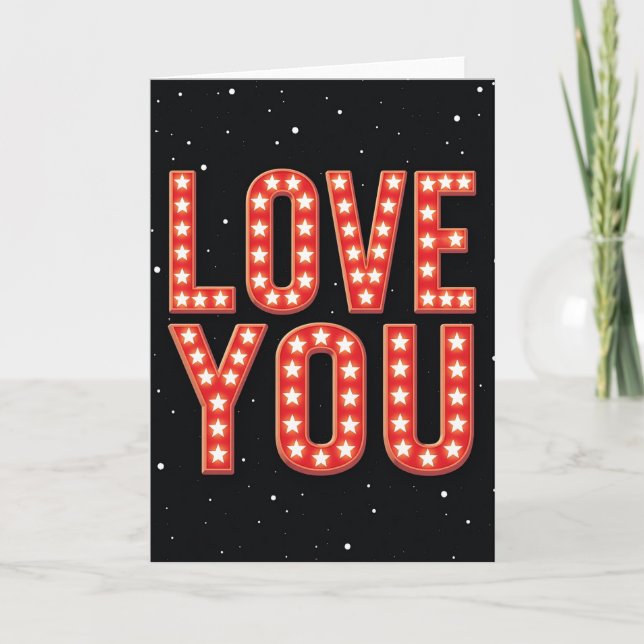 Cartão de Boas-Vindas Love You Marquee (Frente)