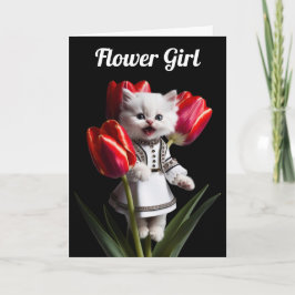Cartão de Boas Vindas Menina Flor Persa Branca Fof
