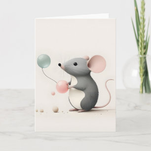 Cartão de Boas Vindas Minimalista Boho com Balões
