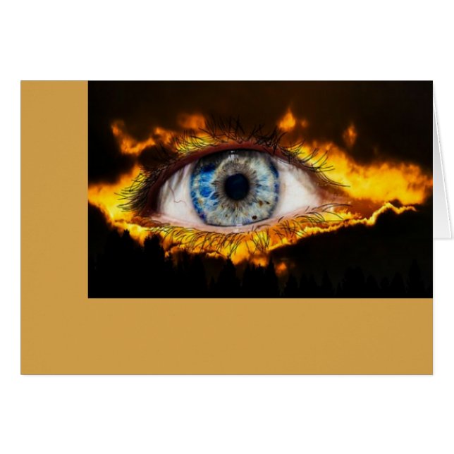 Cartão de Boas-vindas Olho Flamejante (Frente Horizontal)