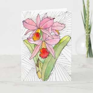 Cartão de Boas-vindas - Orquídeas Rosa