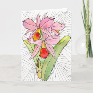 Cartão de Boas-vindas - Orquídeas Rosa