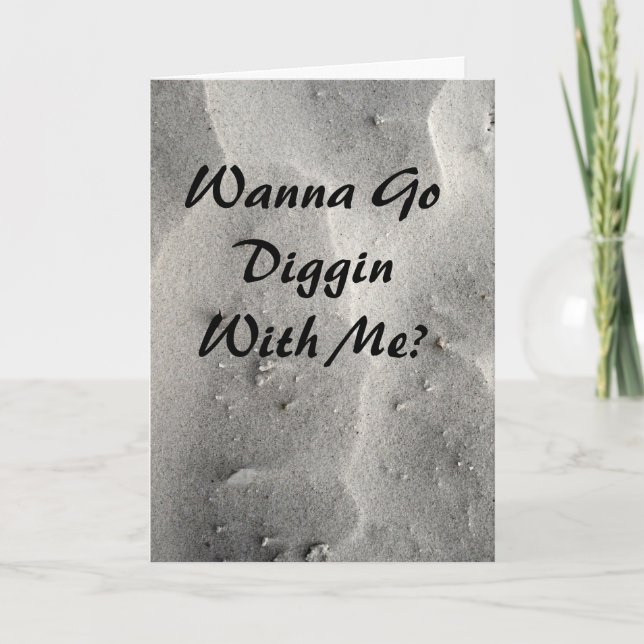 Cartão de Boas Vindas para Cavar na Areia (Frente)