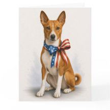 Cartão de Boas-Vindas Patriótico de Basenji