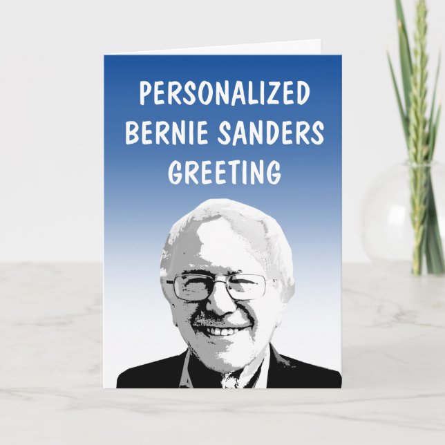 Cartão de Boas-Vindas Personalizado Bernie Sanders (Frente)