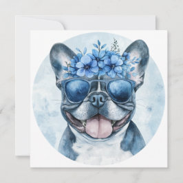 Cartão de Boas-Vindas Personalizado de Bulldog Fra