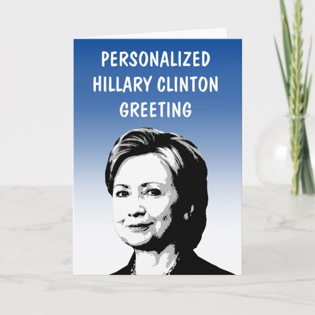 Cartão de Boas-vindas Personalizado Hillary Clinto (Frente)