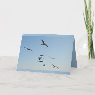 Cartão de Boas-Vindas Personalizável com Gaivotas