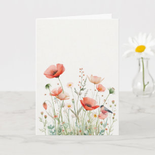Cartão de Boas-Vindas Prado em Aquarela, Floral El