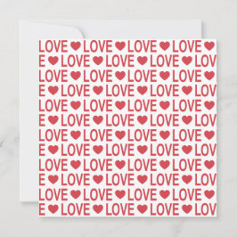 Cartão de Boas Vindas Quadrado com Padrão de Amor
