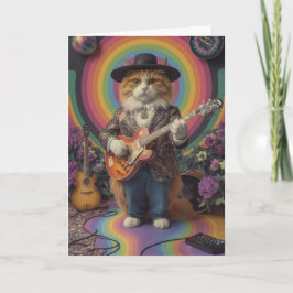 Cartão de Boas-Vindas Rocker Gatinho Laranja Fofo