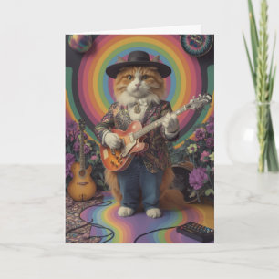 Cartão de Boas-Vindas Rocker Gatinho Laranja Fofo