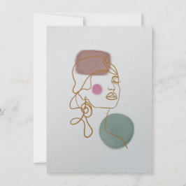 Cartão de Boas-Vindas Rosto Bonito Arte Linear Pla