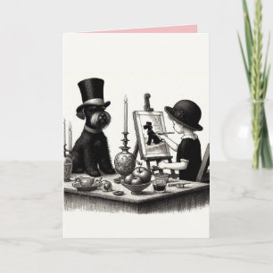 Cartão de Boas Vindas Schnauzer Dobrado