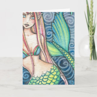 Cartão de Boas-Vindas Sereia Adorável - Em Branco