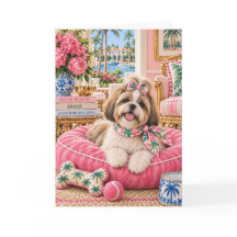 Cartão de Boas-Vindas Shih Tzu Palm Beach