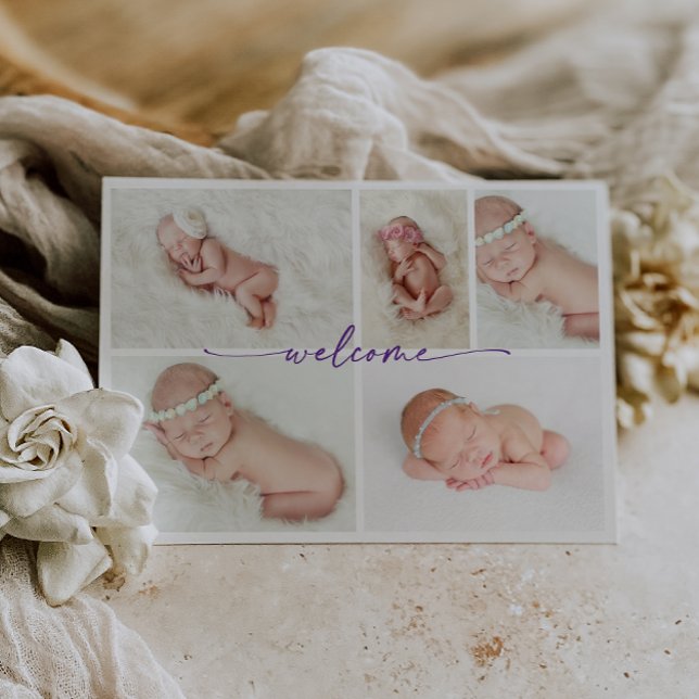 Cartão de Boas-Vindas Simples Minimalista com Cola (Criador carregado)