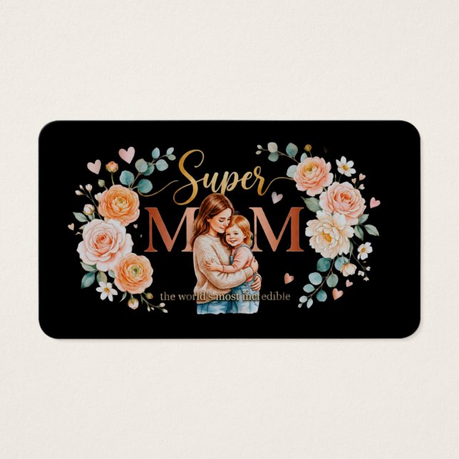 Cartão de Boas Vindas Super Mamãe 💖 Cartão de Per (Frente)
