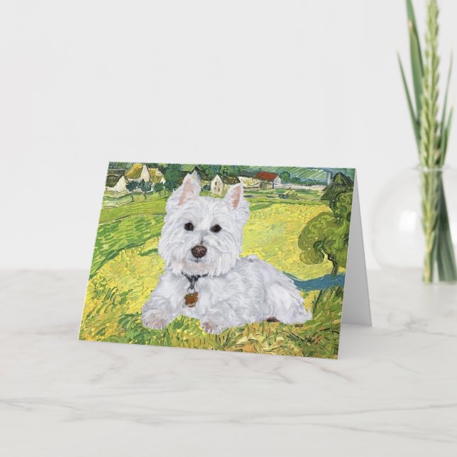 Cartão de Boas Vindas Westie (Frente)