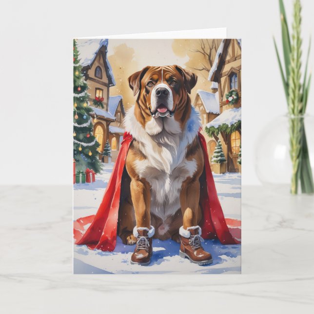 Cartão de Boerboel de Natal (Frente)