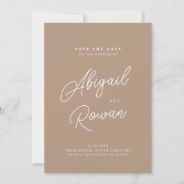 Cartão de Boho Areia Minimalista com Letra para Sa