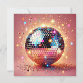 Cartão de bola de discoteca brilhante.