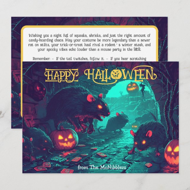 Cartão de Bola do Halloween Ratchelor (Frente/Verso)