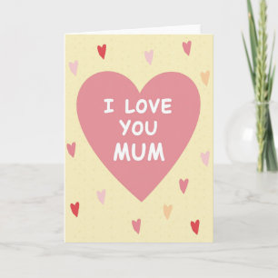 Cartão de Bolinhas I Love You Mum