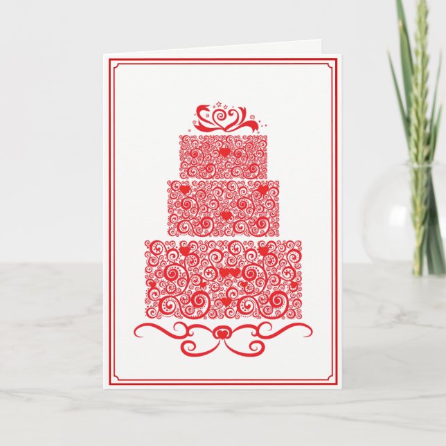 Cartão de Bolo de Casamento (Frente)