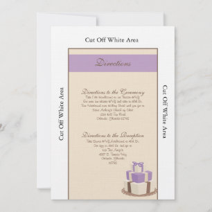 Cartão de Bolo de Casamento Roxo/Castanho