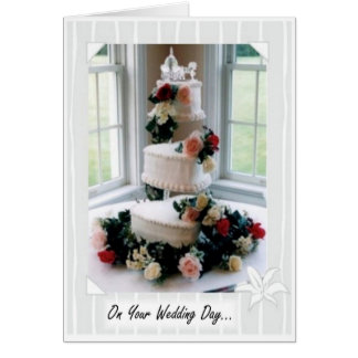 Cartão De Bolo De Dia De Casamento