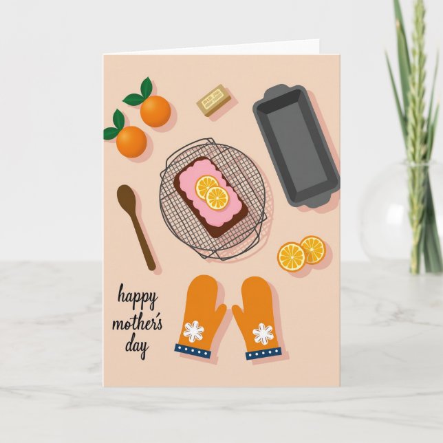 Cartão de Bolo do Dia das Mães Feliz (Frente)