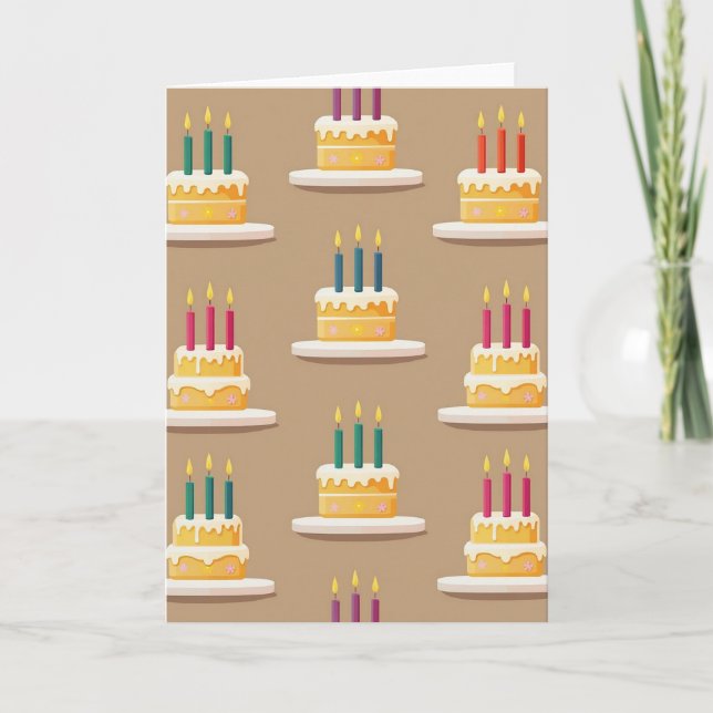 Cartão de Bolos Alegres de Papel Kraft (Frente)