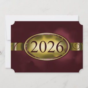 Cartão de Botão Floral Bege e Dourado 2026