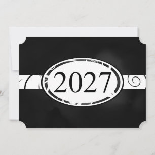 Cartão de botão floral preto e branco 2027
