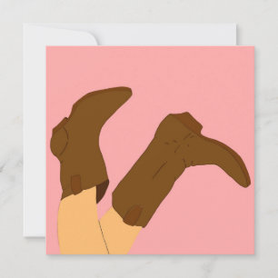Cartão de Botas de Cowboy CowGirl
