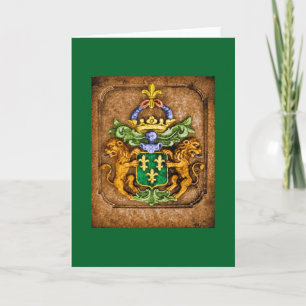 Cartão de brasão Forest Green da família de