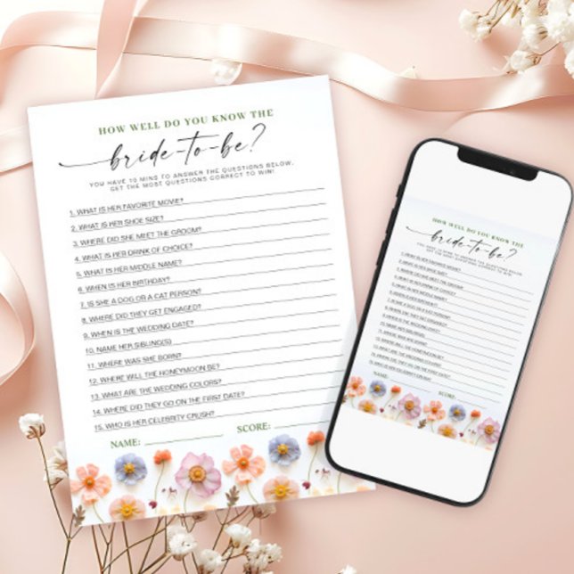 Cartão de Brida de Flores Selvagens Pastel Rosa (Criador carregado)