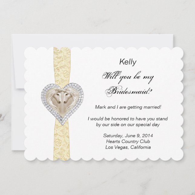 Cartão de Bridesmaid de Casamento de Lugar Amarelo (Frente)