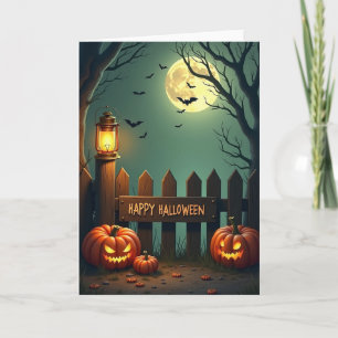 Cartão de Brilho de Abóbora Feliz Halloween
