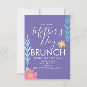 Cartão de Brunch do Dia das Mães com Verdura de Pr