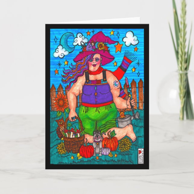 Cartão de Bruxa de Jardim Magical Abundante (Frente)