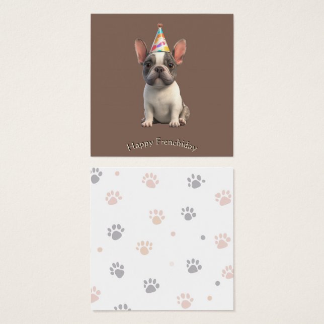 Cartão de Bulldog Francês (Frente & Verso)